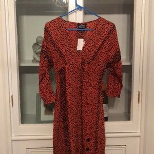 Leopard print midi dress.